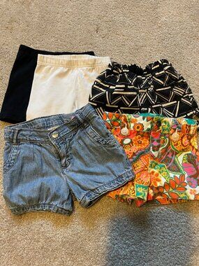 5 Pairs of Toddler Girls Shorts